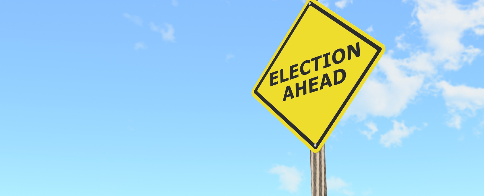 road sign reading election ahead